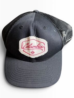 COLUMBIA women’s black pink trucker adjustable back hat NWT